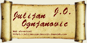Julijan Ognjanović vizit kartica